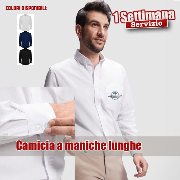 Camicia Uomo manica lunga poliestere