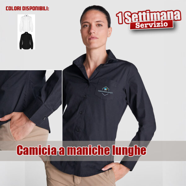 Camicia Donna manica lunga cotone